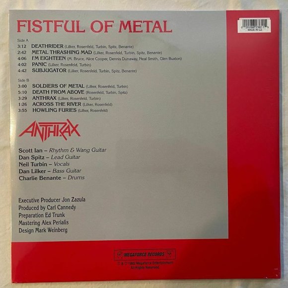 Anthrax Fistful Of Metal LP ~ Exclusive Silver & Black Marbled Vinyl ~ Sealed! - Picture 2 of 2